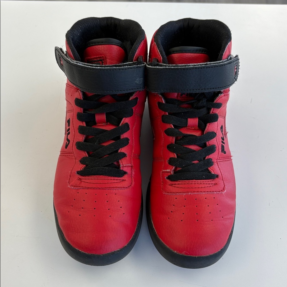 Fila Kids Red and Black High-Top Sneakers